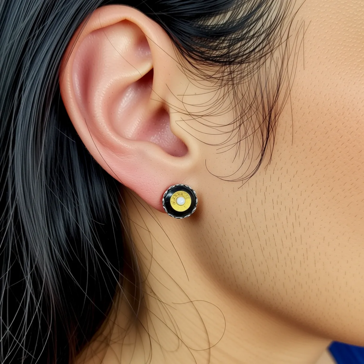 12 mm Silver Bezel Studs – Retro Records/Vinyl Under A Glass Dome