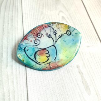 Hand Sculpted Polymer Clay Art – Unique Brooch