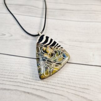Polymer Clay Pendant - Confused Zebra