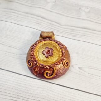 Polymer Clay Pendant - Gold Decorative
