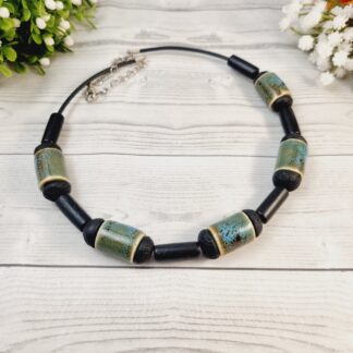 Beaded Choker Necklace - Mossfire