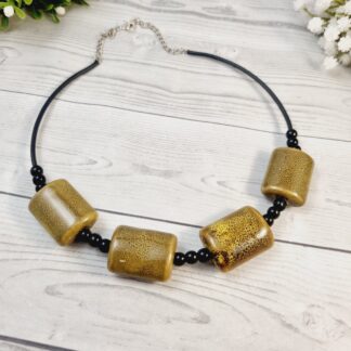 Green Ceramic Beaded Choker Necklace