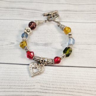 Memory Wire Wrap Beaded Bracelet