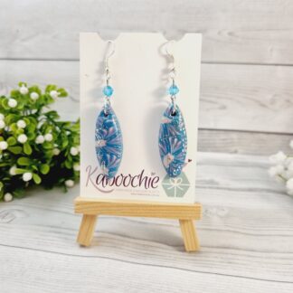 Polymer Clay Earrings - Blue Floral