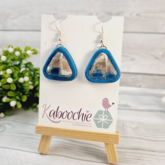 Polymer Clay Earrings - Triangled Turquoise