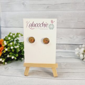 Silver Bezel Studs - Coffee Cups