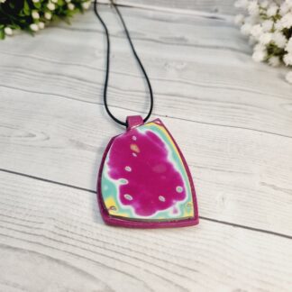 Polymer Clay Pendant - Berry Twist