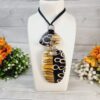 Statement Necklace Handmade From Polymer Clay - Savanna Rhythm - Image 3
