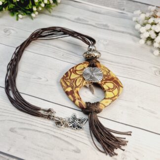 Statement Necklace Handmade From Polymer Clay - Desert Bloom