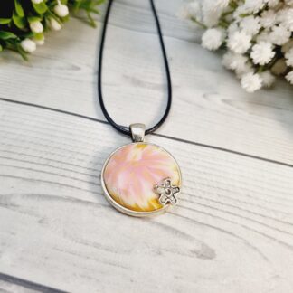Polymer Clay Metal Bezel - Pink Petals
