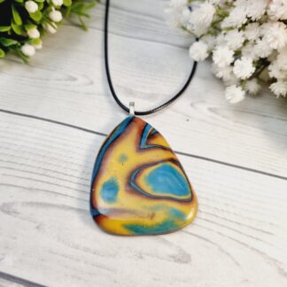 Polymer Clay Pendant - Spiral Sands