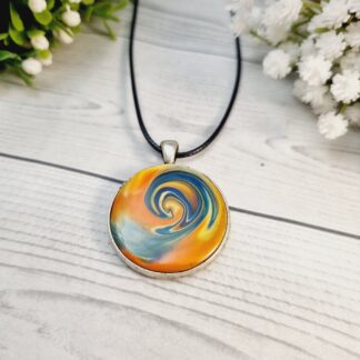 Polymer Clay Metal Bezel - Swirls