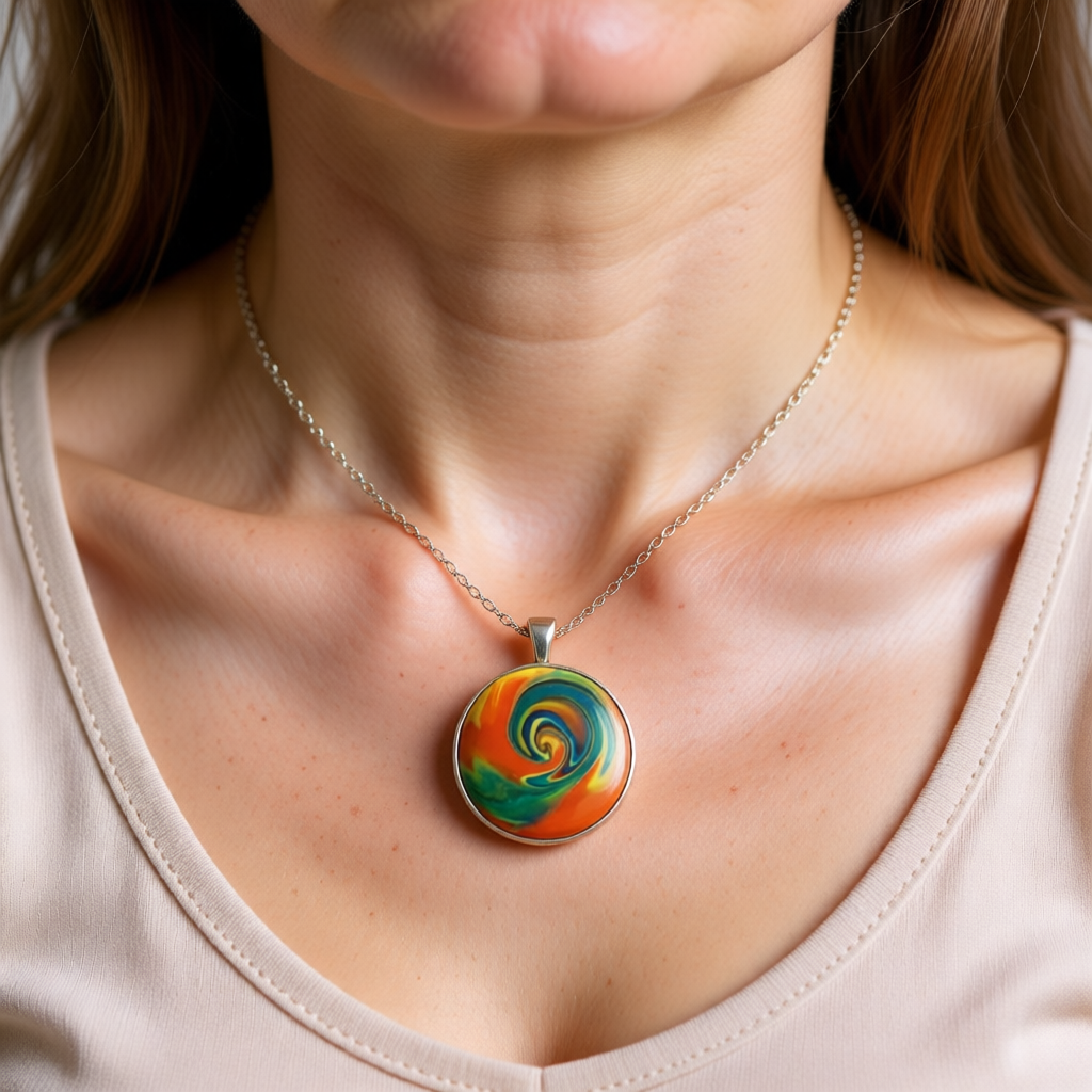 Polymer Clay Metal Bezel – Swirls