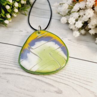 Polymer Clay Pendant - Ocean Pulse