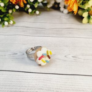 Novelty Donut Ring with sprinkles - White