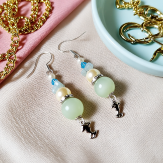 Assorted Green Bead Dangle Earrings for a Unique Pop of Color