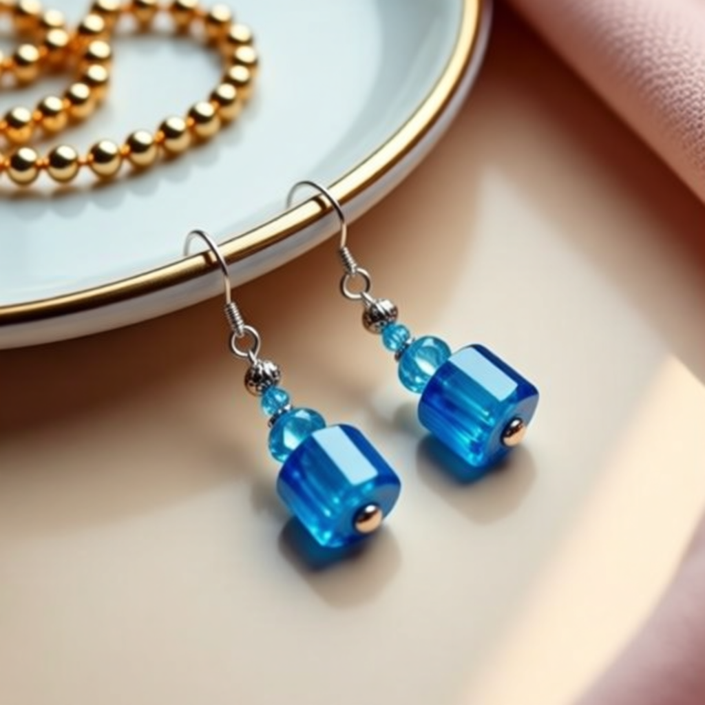 Blue Perfume Bottle Dangle Earrings For Unique Style