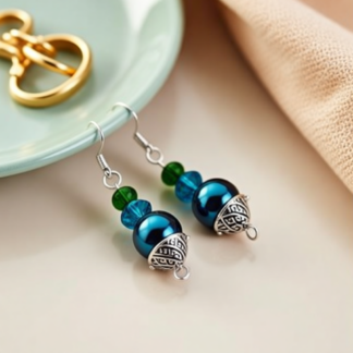 Captivating Ocean Mystique Beaded Dangle Earrings – Handcrafted Ocean Genie Bottle