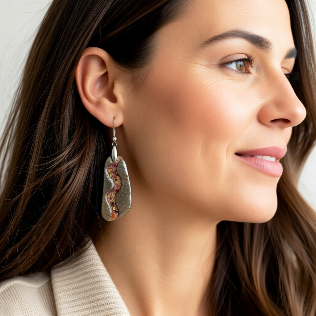 Durable Polymer Clay & Resin Art Earrings – Lazy River