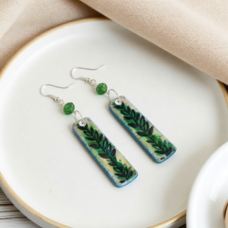 Elevate Your Style: Hand Painted Polymer Clay Leaf Earrings – Lightweight Comfort