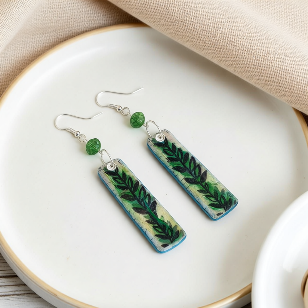 Elevate Your Style: Hand Painted Polymer Clay Leaf Earrings – Lightweight Comfort