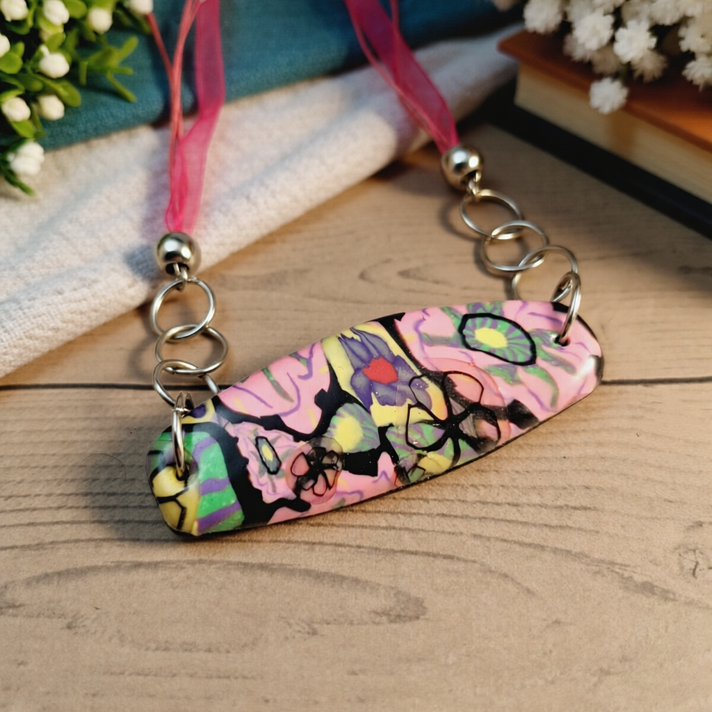 Hand Sculpted Floral Statement Necklace