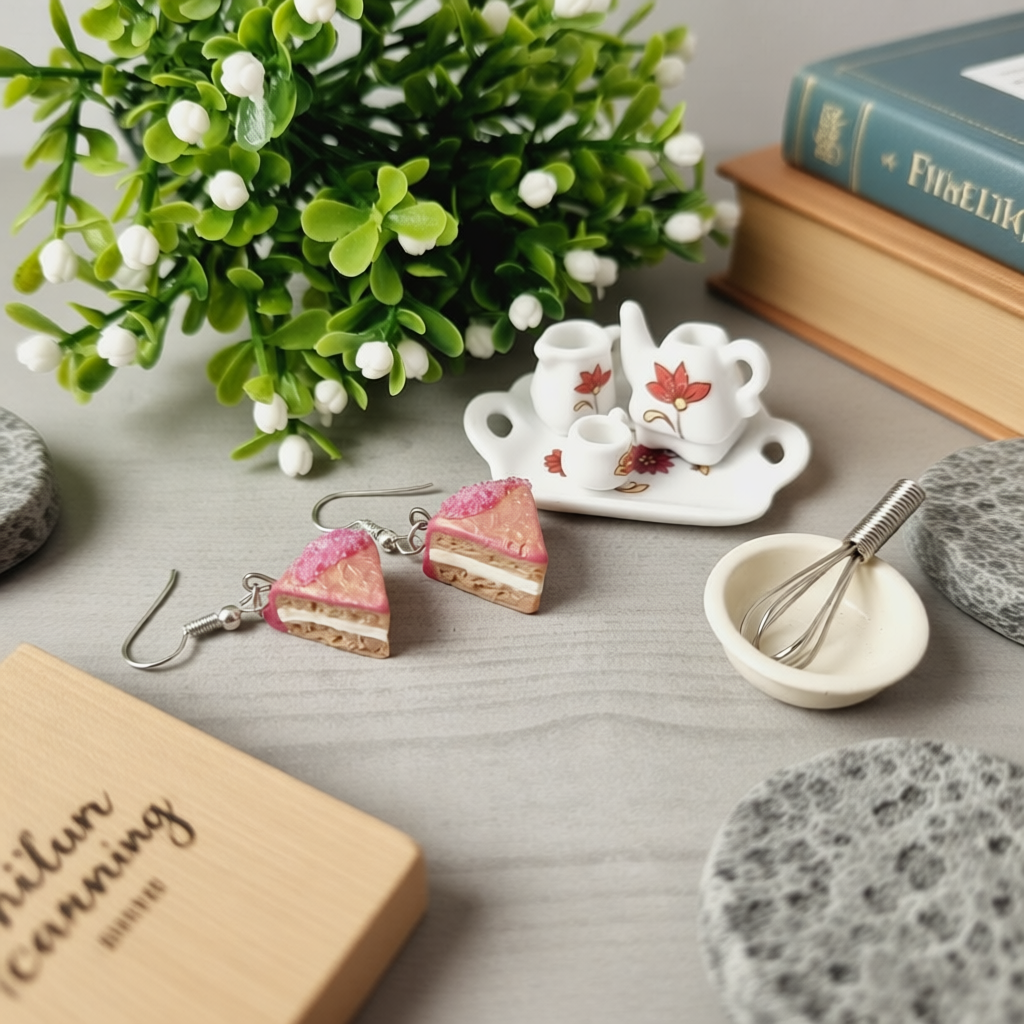 Hand Sculpted Unique Polymer Clay Earrings – Silver Ear Wires