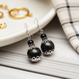 Handcrafted Black Boho Earrings