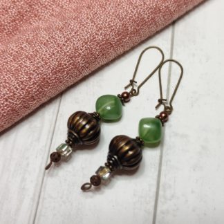 Handcrafted Green Polymer Clay & Resin Earrings – Vibrant Unique Style
