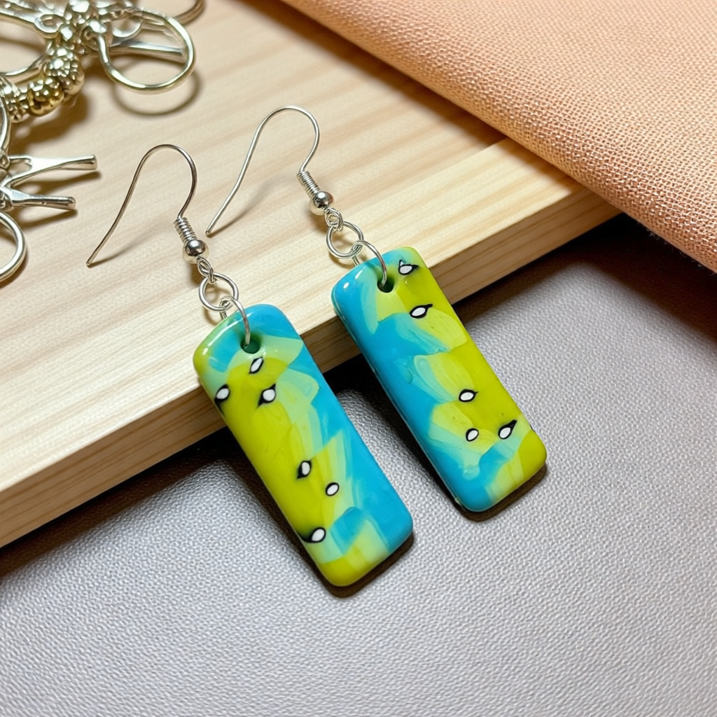 Handcrafted Polymer Clay Dart Frog Earrings