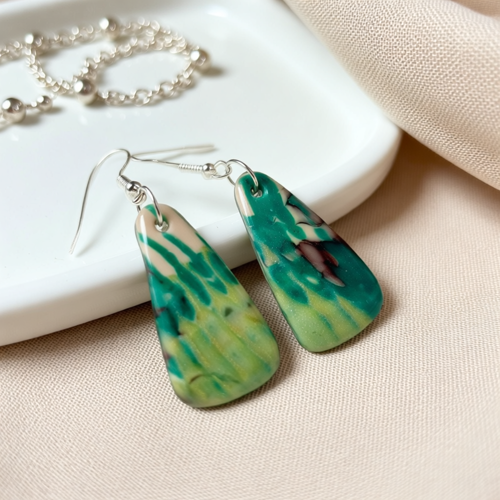 Handcrafted Polymer Clay Earrings – Modern Camo