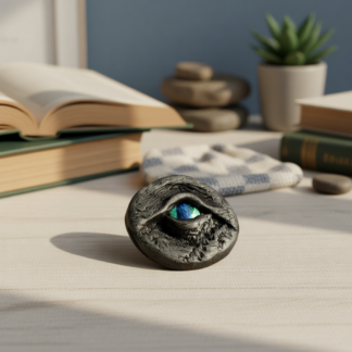 Lifelike Polymer Clay Sculpture – Hand-Painted Glass Eye Art Magnet