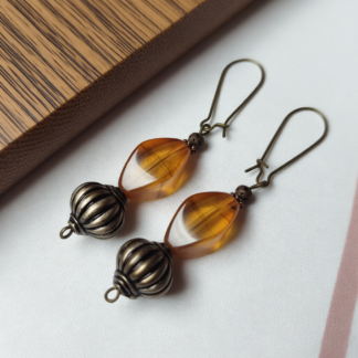 Lightweight Hand-Sculpted Bronze Genie Earrings for Effortless Style