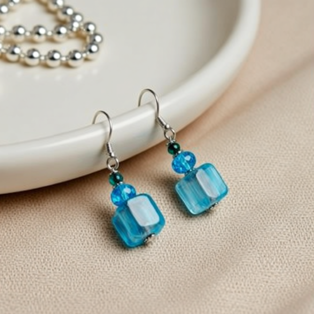 Lightweight Perfume Bottle Style Beaded Dangle Earrings for Effortless Elegance