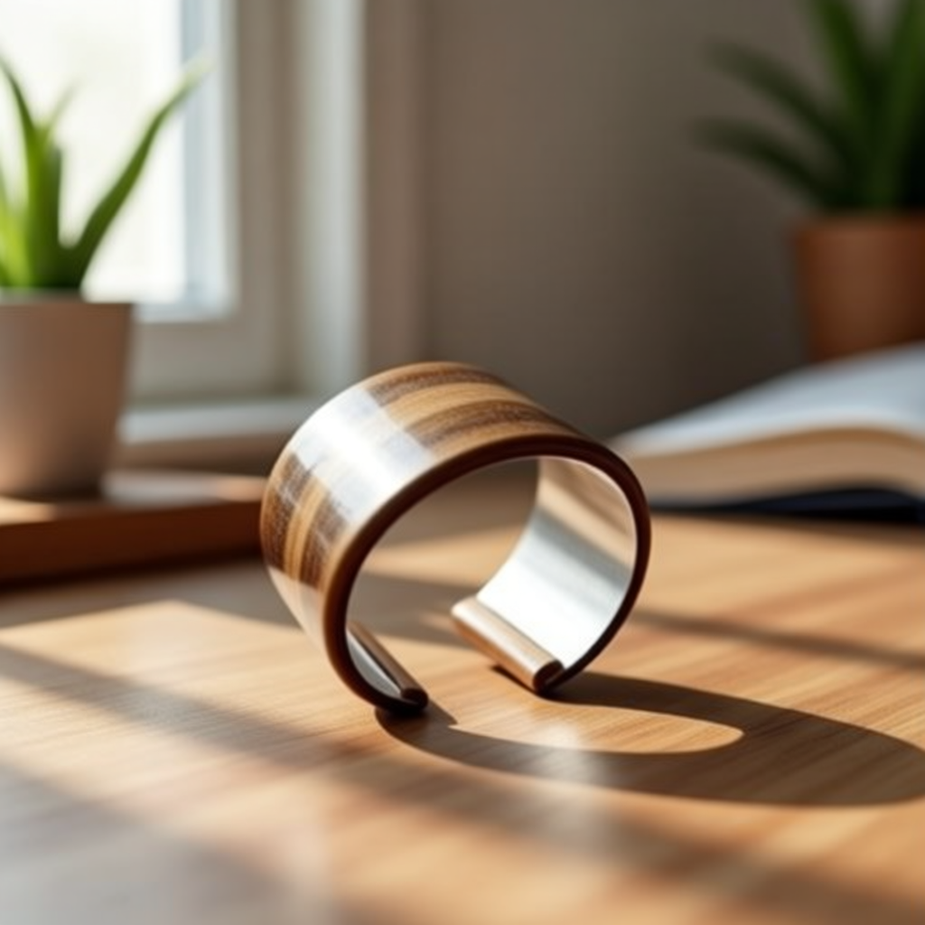 Metal Polymer Clay Cuff Bracelet Gold Bronze Black