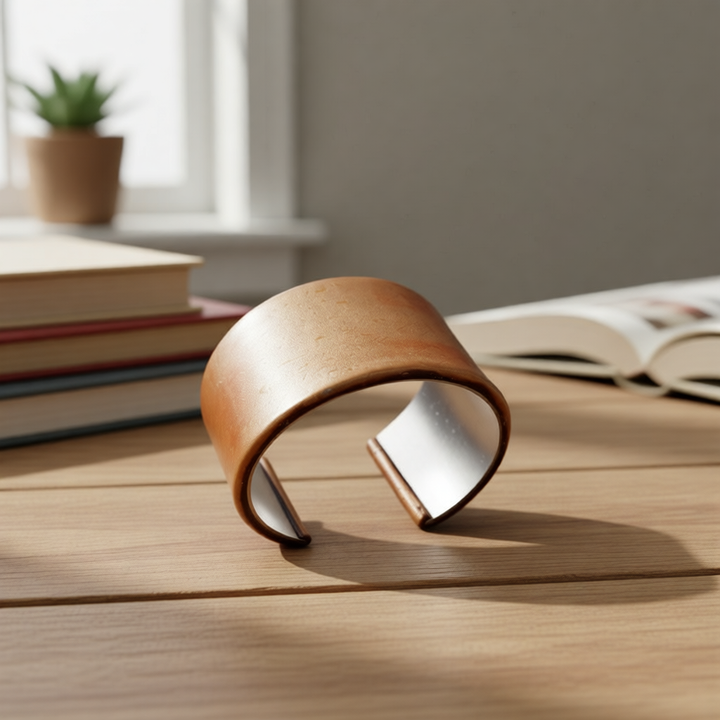 Metal Polymer Clay Cuff Bracelet Metallic Gold Bronze