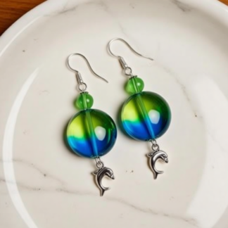 Ocean Spirit Handcrafted Mermaid Earrings – Polymer Clay Dolphin Charms