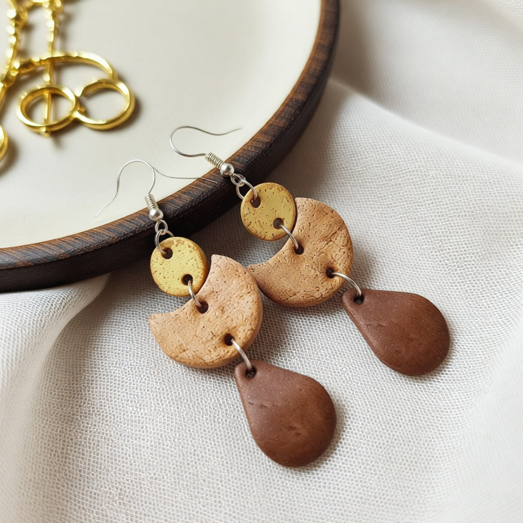 Polymer Clay 3 Tiered Earrings for Effortless Elegance