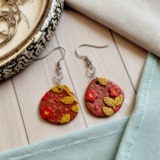 Polymer Clay Floral Applique Earrings for Everyday Elegance