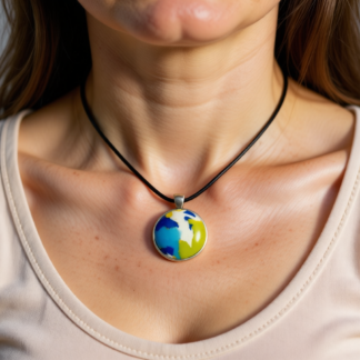 Polymer Clay Metal Bezel – Earth