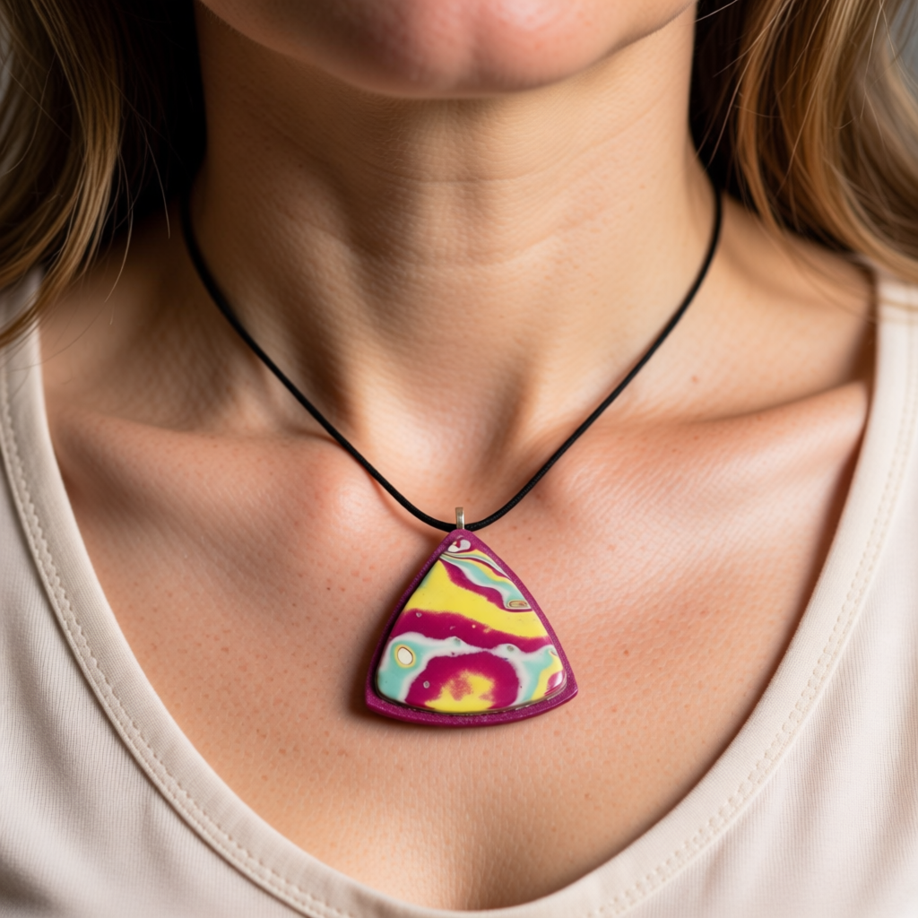 Polymer Clay Pendant – Colour Bloom