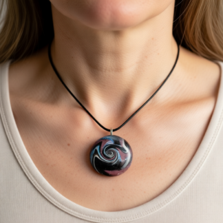 Polymer Clay Pendant – Galaxy Swirl