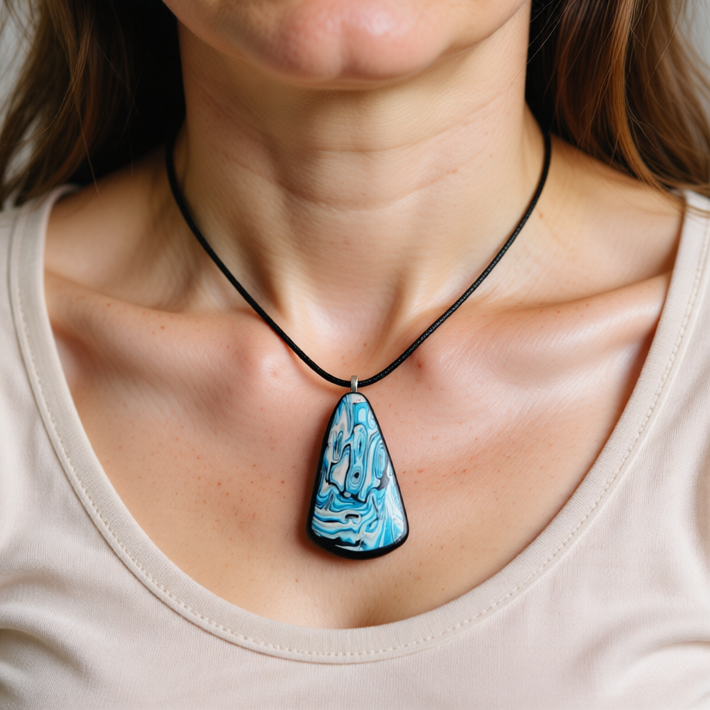 Polymer Clay Pendant Marbled