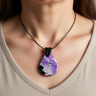 Polymer Clay Pendant – Purple