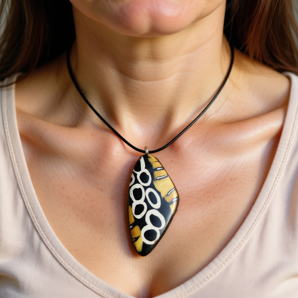 Polymer Clay Pendant – Tiger’s Mirage