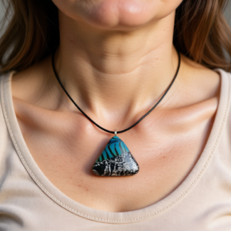 Polymer Clay Pendant – Zebra Dust