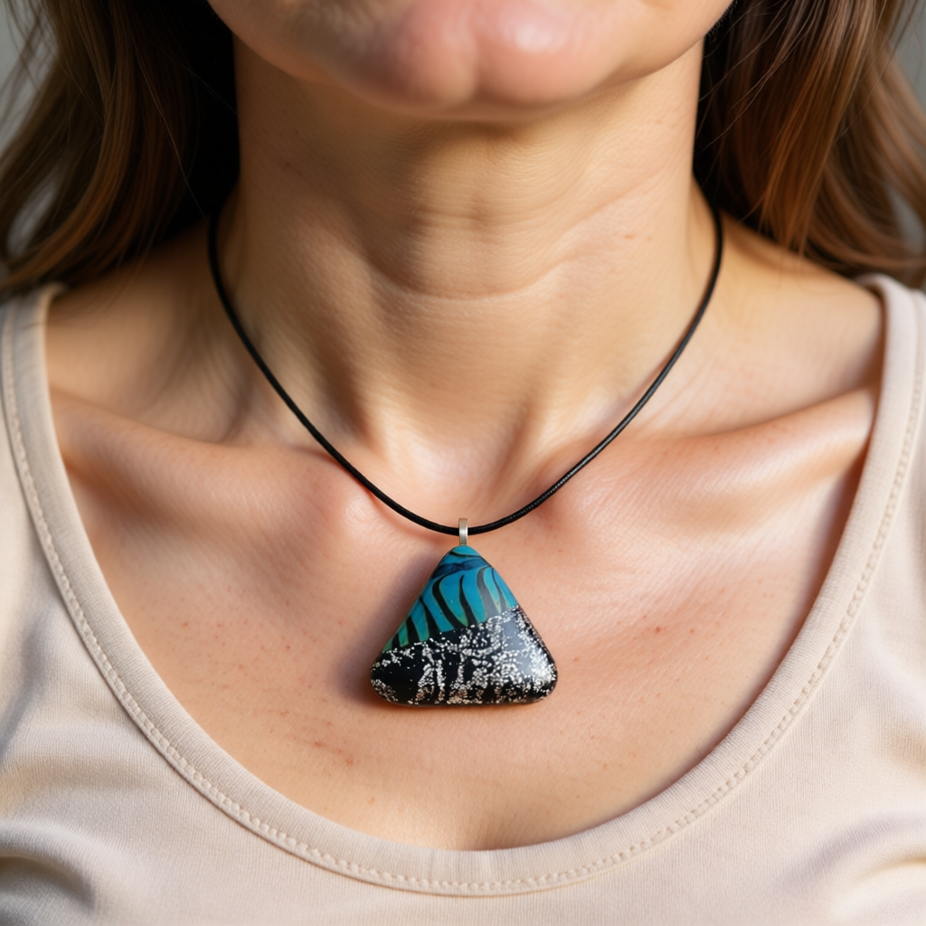 Polymer Clay Pendant – Zebra Dust