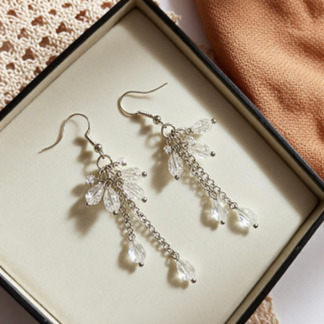 Sophisticated Shimmer Dangle Earrings – Sparkly Clear Dangle Earrings