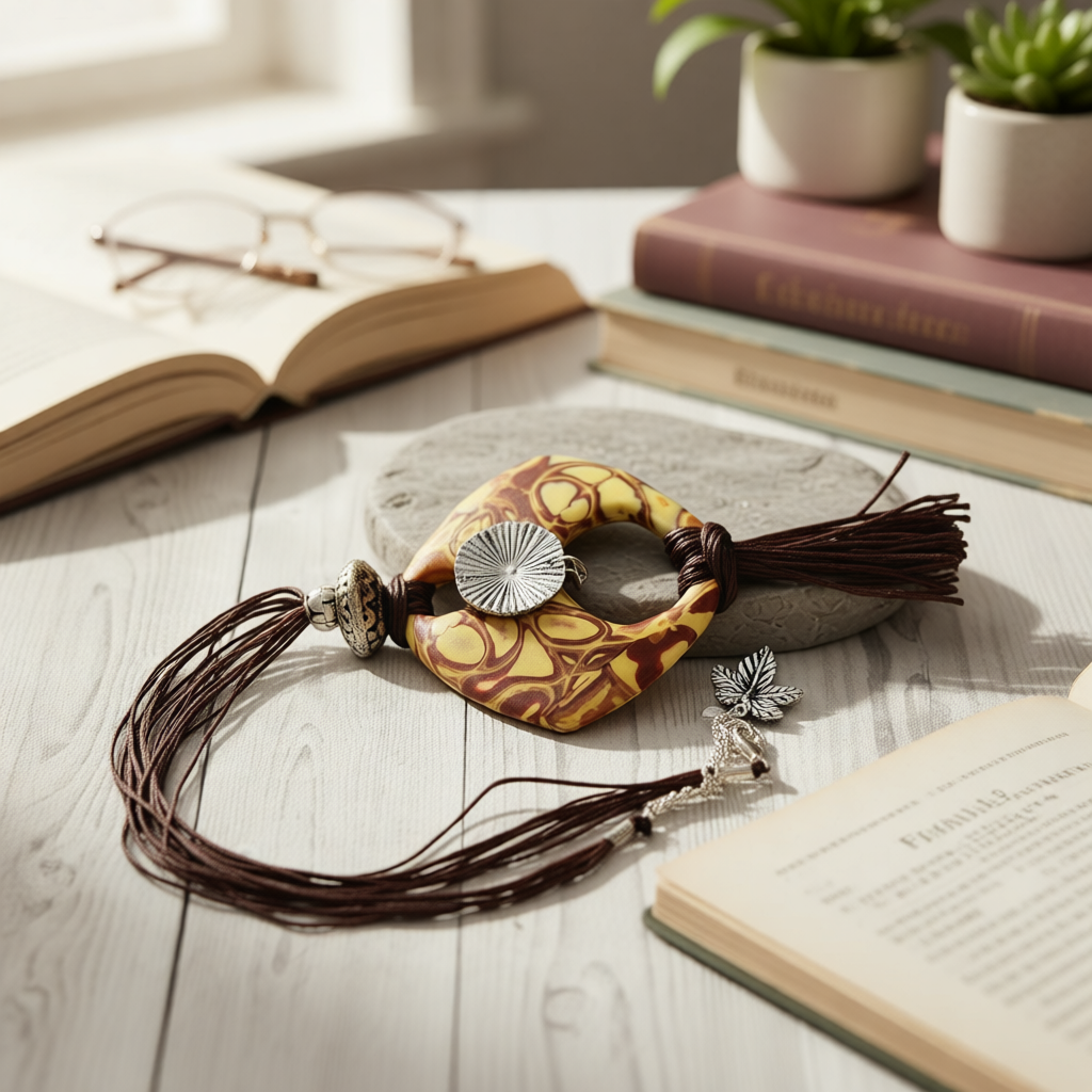 Statement Necklace Handmade From Polymer Clay – Desert Bloom