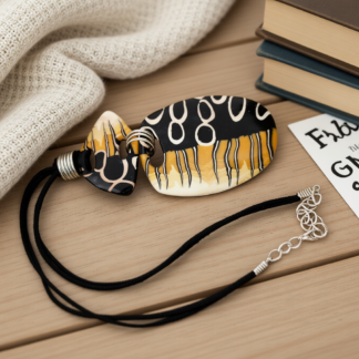 Statement Necklace Handmade From Polymer Clay – Savanna Rhythm